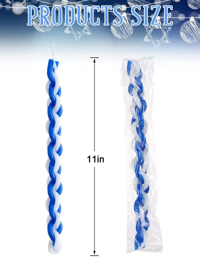 Conelist 24 Pack Havdalah Candle, Braided Blue and White, 11 Inch Handcrafted Flat Havdallah Candles Twisted Shabbat Candles Set for Jewish Supplies Judaica Gift - Image 3